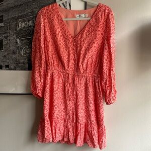 Vineyard Vines Long Sleeve Pink and Coral casual dress in size small